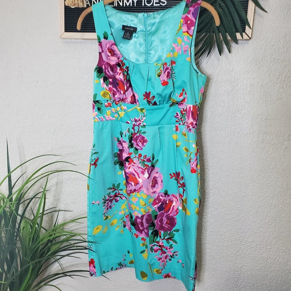 Spense I Teale Floral Tea or Garden Party Sleeveless Bodycon Sheath Dres…